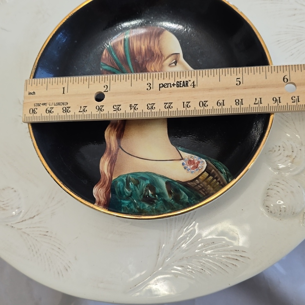 Portrait Lady L. Tournabuoni Genova Italy Decorative Ceramic Plate - Picture 10 of 14
